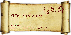 Őri Szalviusz névjegykártya